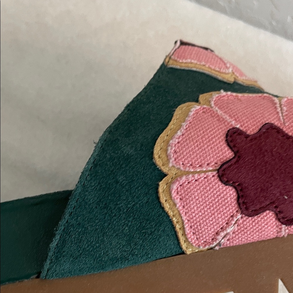 Chelsea& Violet Green Floral Embroidered clogs - Picture 8 of 11